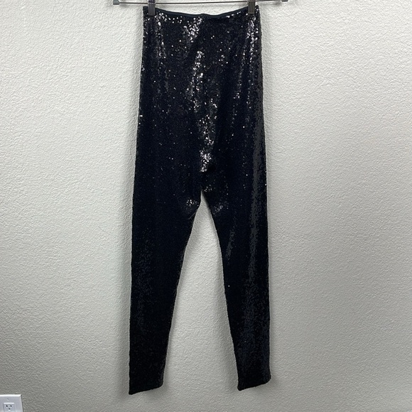 New Commando Black Sequin High Rise Legging Skinny Party Sparkle Sz M - Picture 5 of 9